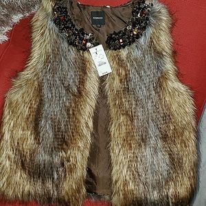NEW Express faux fur vest